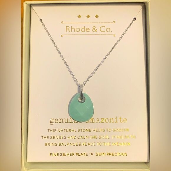 Rhode & Co amazonite turquoise stone pendant necklace - Picture 1 of 2